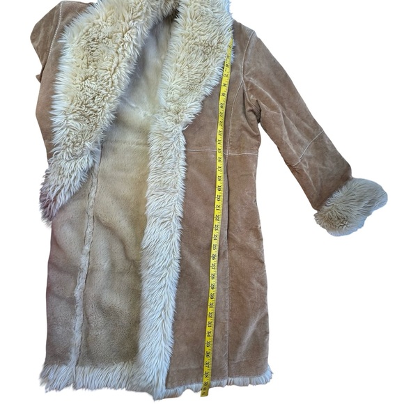 WILSONS LEATHER MAXIMA Tan Suede Leather Penny Lane Long Coat Size XL - Picture 7 of 13